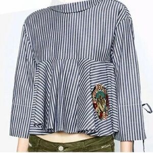 Zara striped peplum top